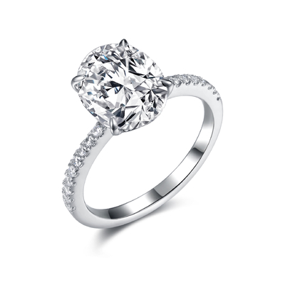 Owalne pierścionki ze srebra próby 925 CZ 8x10mm pierścionki zaręczynowe z cyrkoniami